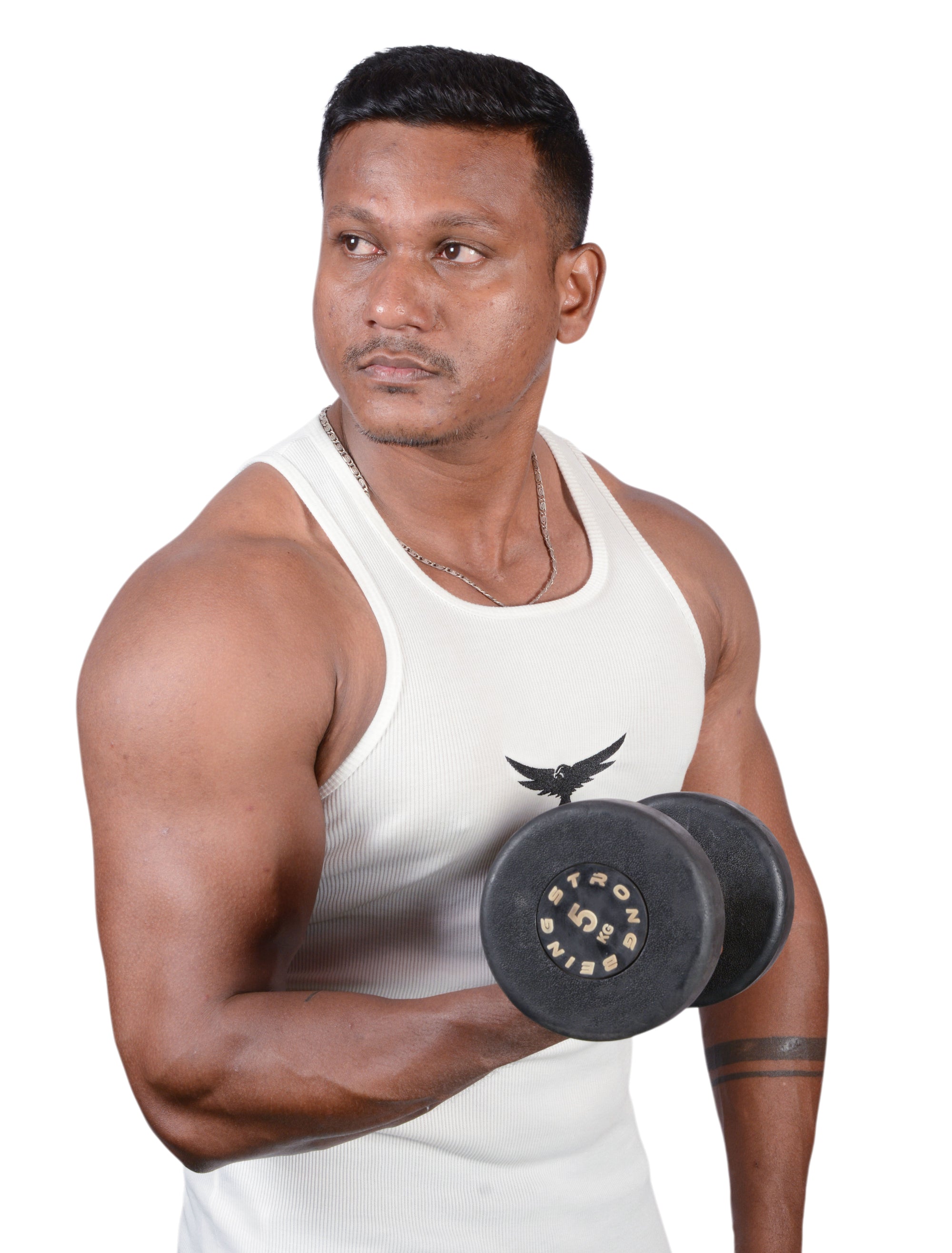 Modern Bird White Cotton Ripped Vest – Stretch & Comfort