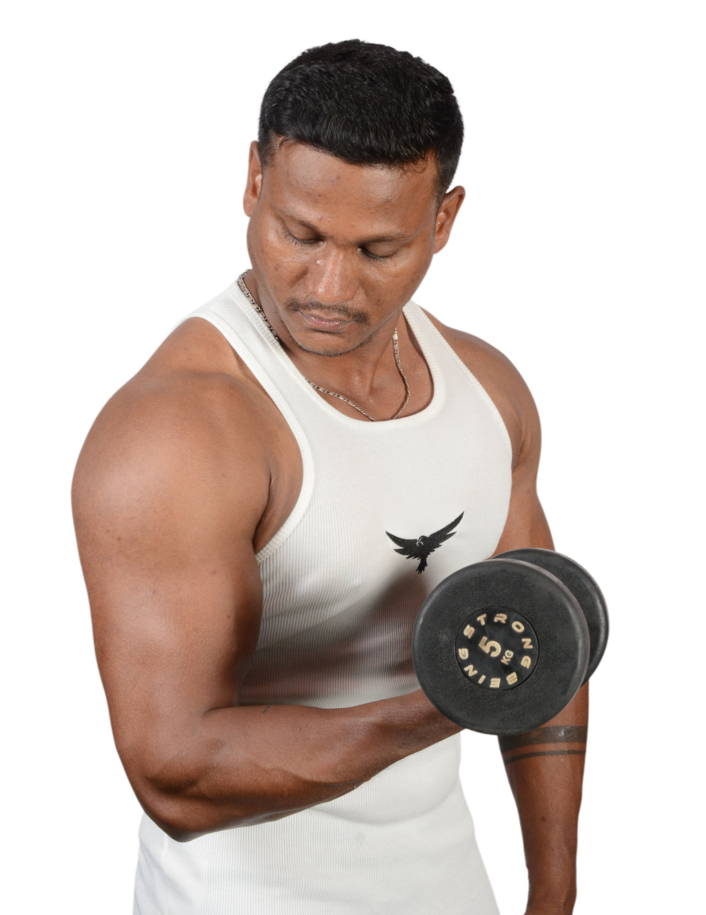 Modern Bird White Cotton Ripped Vest – Stretch & Comfort