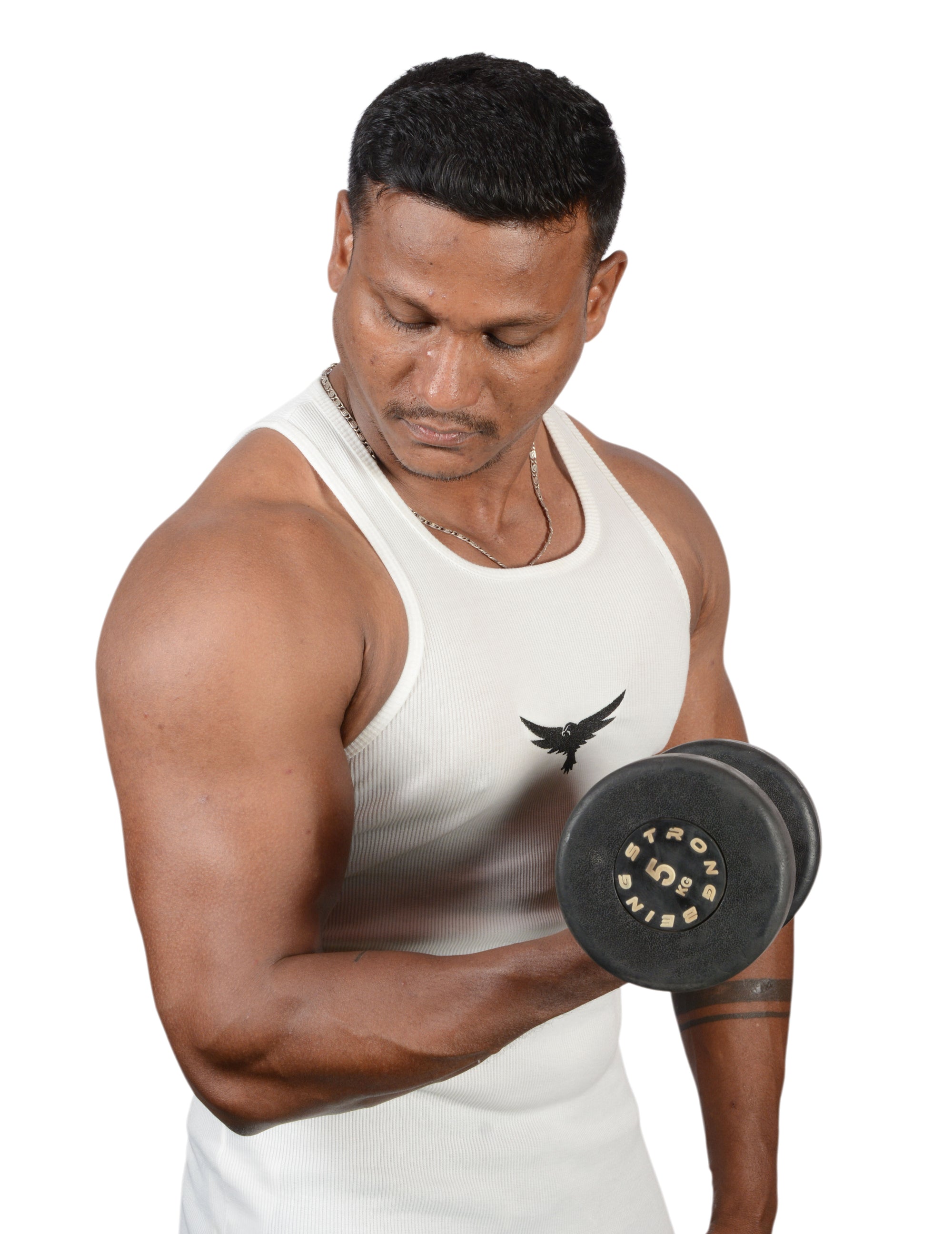 Modern Bird White Cotton Ripped Vest – Stretch & Comfort