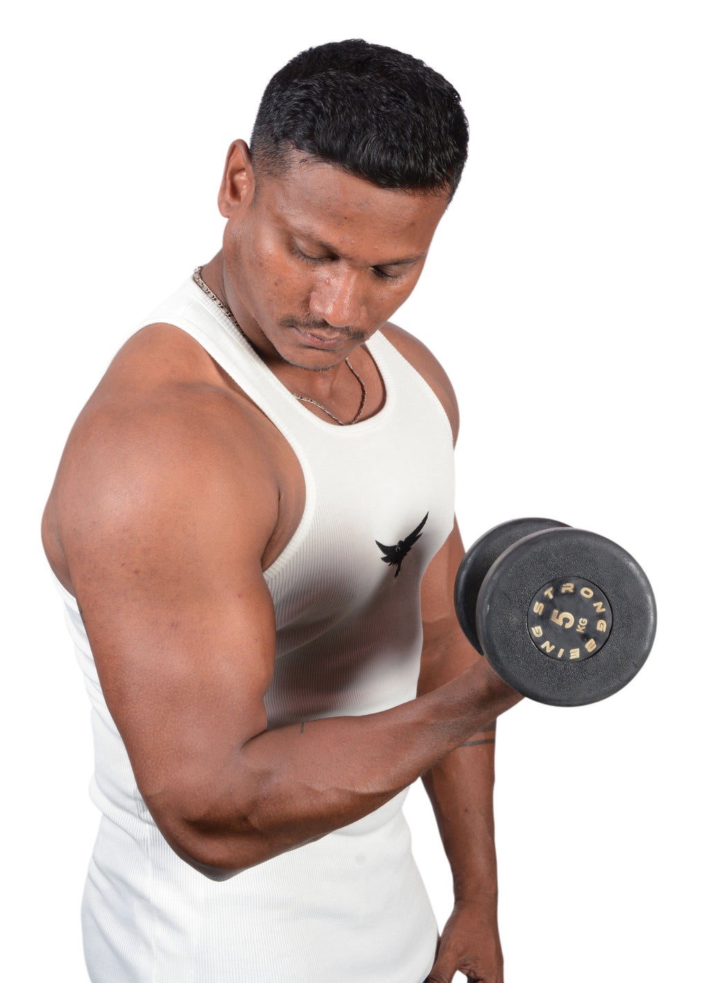 Modern Bird White Cotton Ripped Vest – Stretch & Comfort