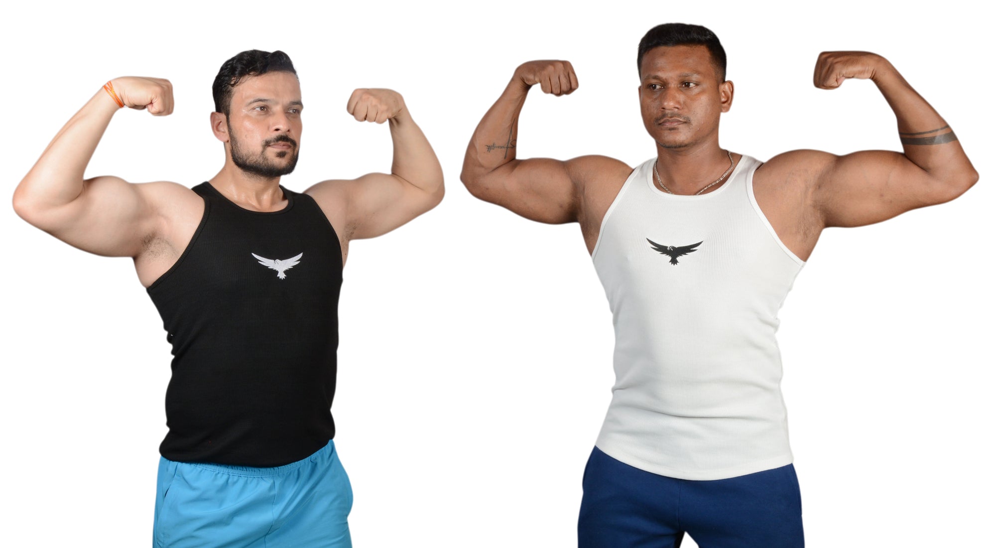 Modern Bird Ripped Gym Vest – Premium Cotton black