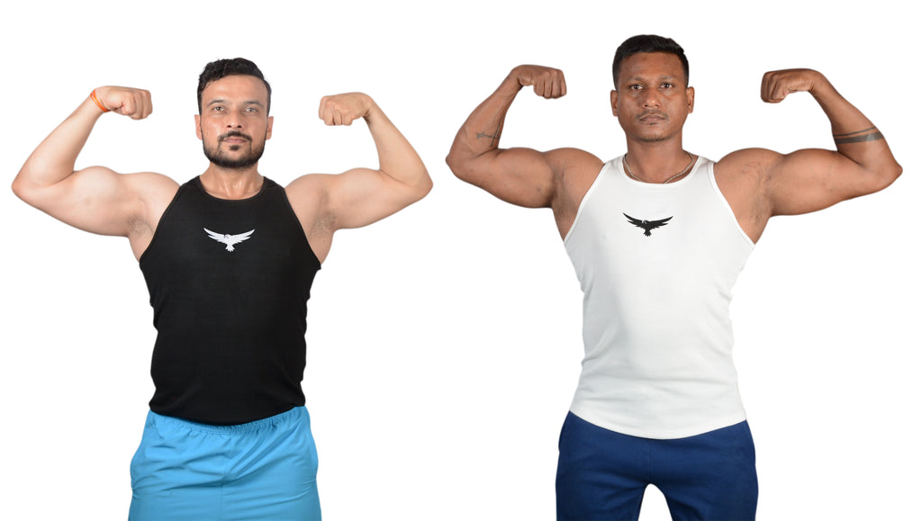 Modern Bird White Cotton Ripped Vest – Stretch & Comfort