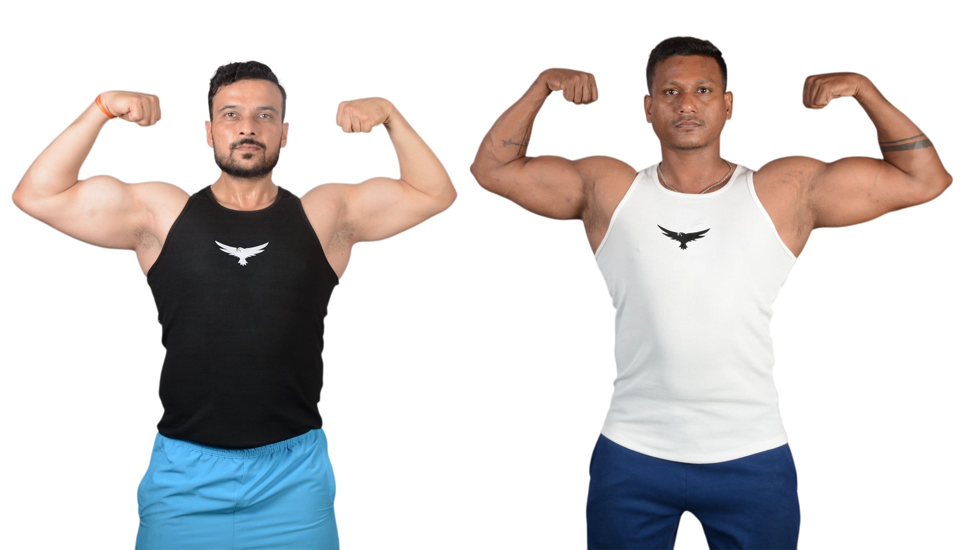 Modern Bird Ripped Gym Vest – Premium Cotton black