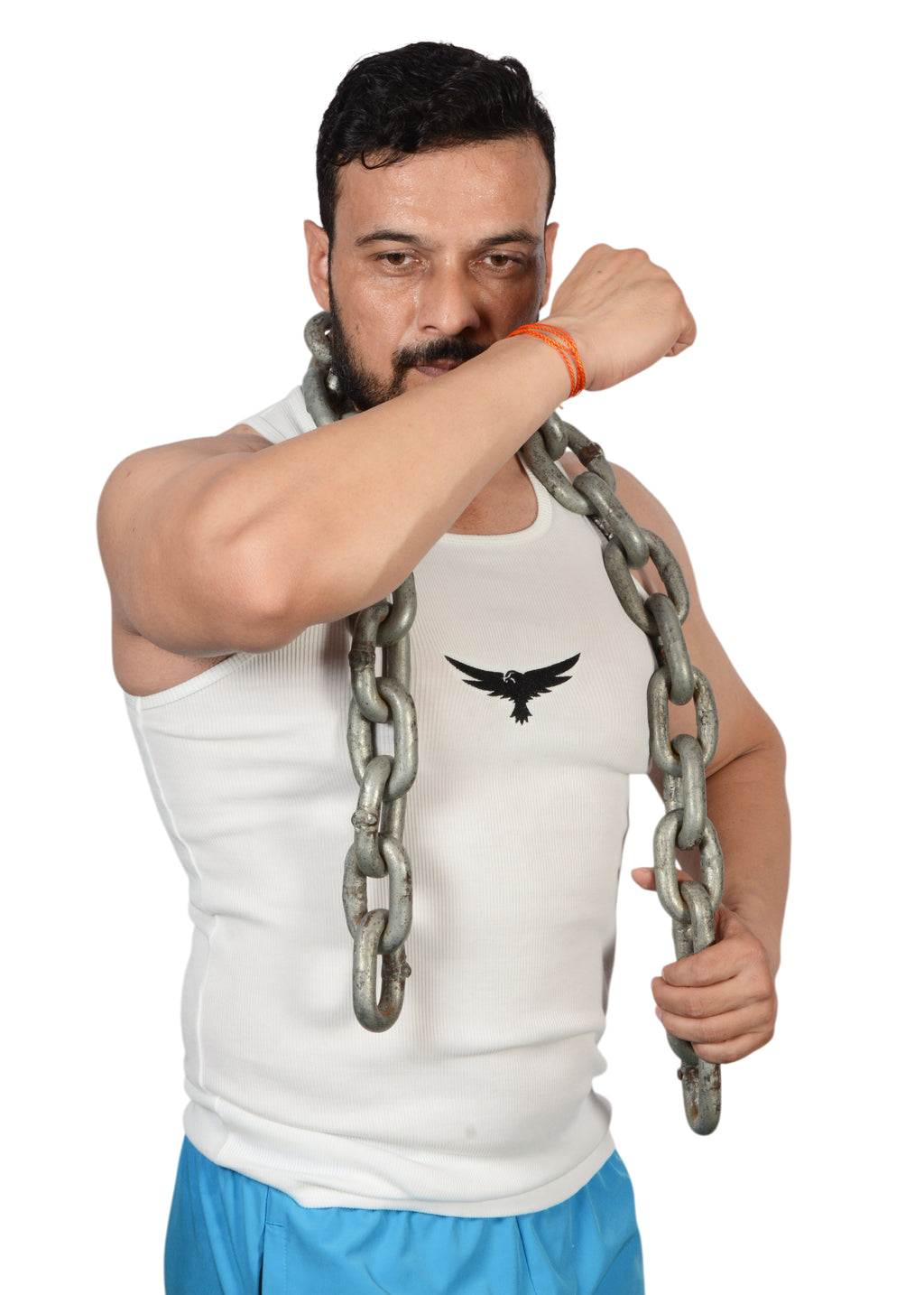 Modern Bird White Cotton Ripped Vest – Stretch & Comfort