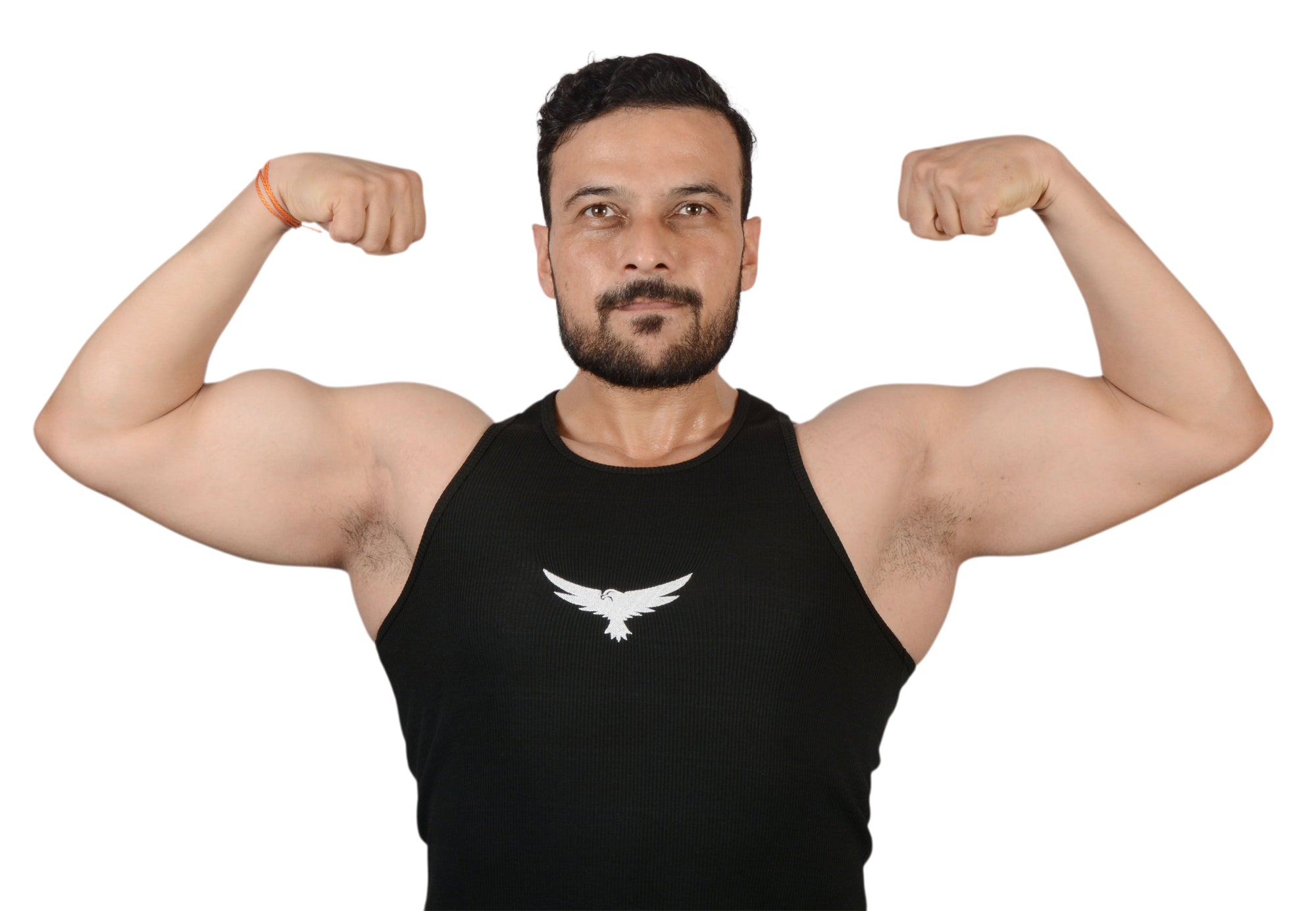 Modern Bird Ripped Gym Vest – Premium Cotton black